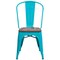 Flash Furniture Crystal Teal-Blue Metal Stackable Chair with Wood Seat, PK4 4-ET-3534-CB-WD-GG - alternate 6